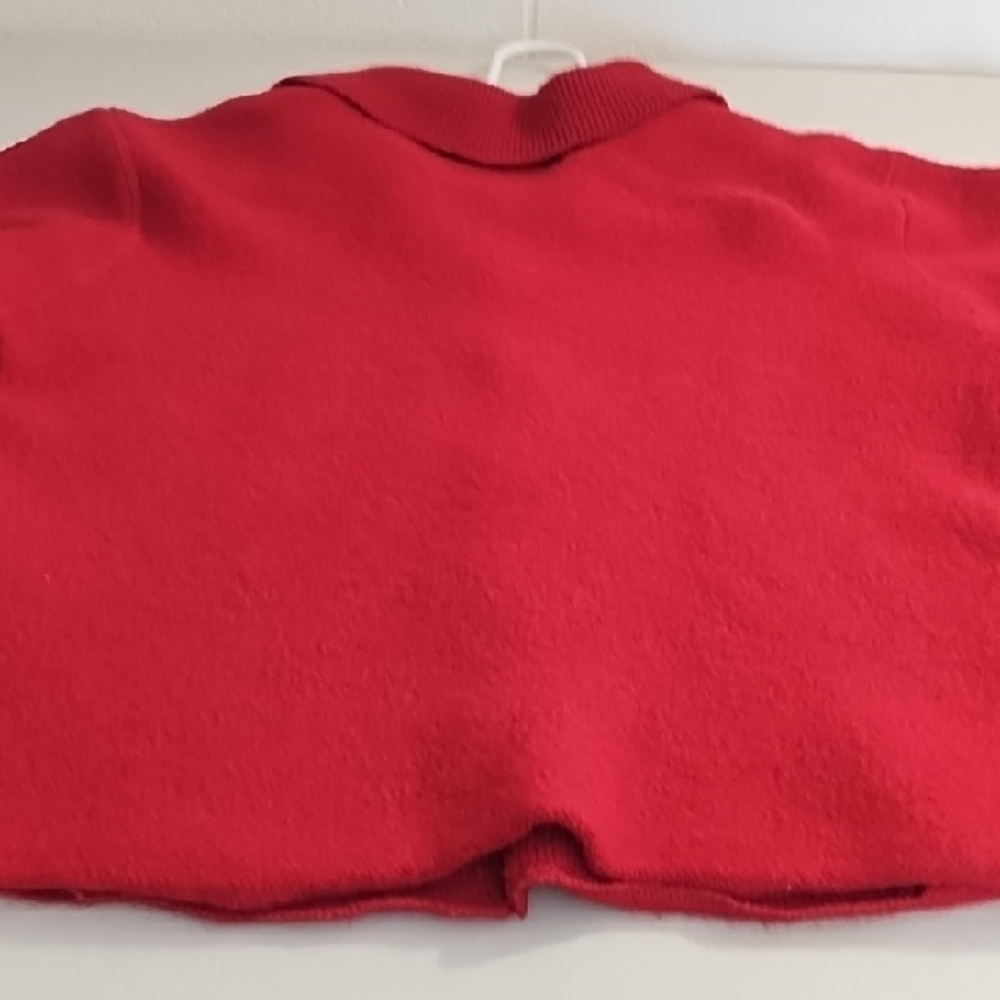 Dark Red Wool Cardigan with Gold Buttons - Picture 9 of 15